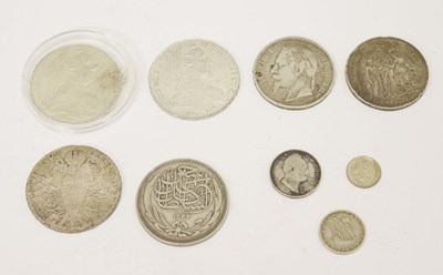 Lot 339 - Quantity of silver coinage to include Maria Theresa thalers, etc