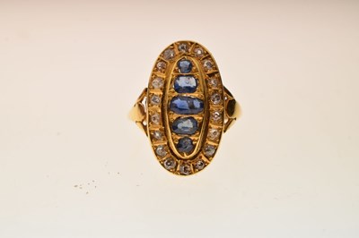 Lot 34 - Multi-stone sapphire and diamond 18ct gold cluster ring