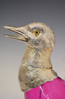 Lot 223 - 20th century novelty claret jug in the form of a duck