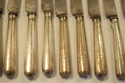 Lot 172 - Two sets of 19th Century silver-handled knives