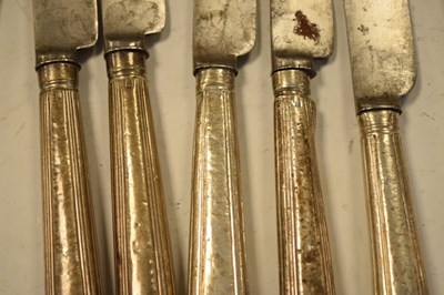 Lot 172 - Two sets of 19th Century silver-handled knives