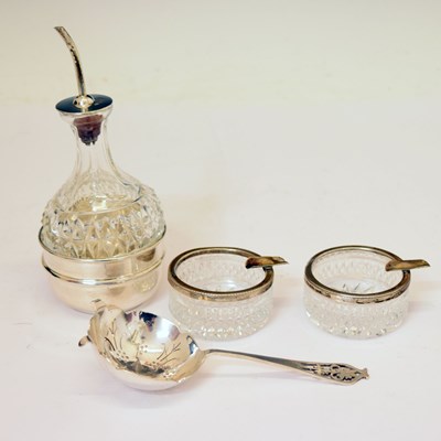 Lot 204 - Pair of Elizabeth II silver-mounted wine coasters, pair of Victorian bowls, etc