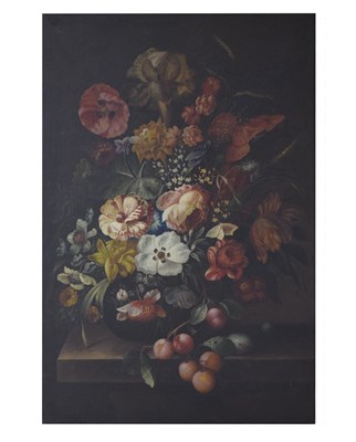 Lot 581 - 20th century Continental School - Still life with flowers, in 17th century taste