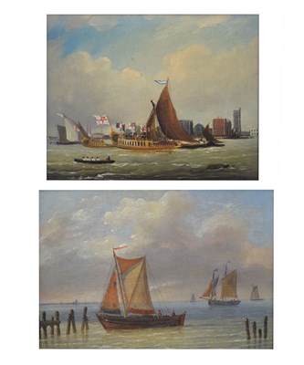 Lot 607 - Pair of 19th century style maritime studies