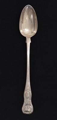 Lot 102 - William IV Scottish silver Kings pattern basting spoon