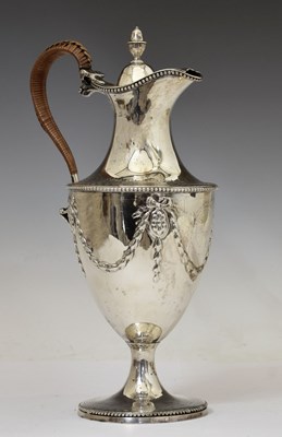 Lot Late 18th century silver claret jug