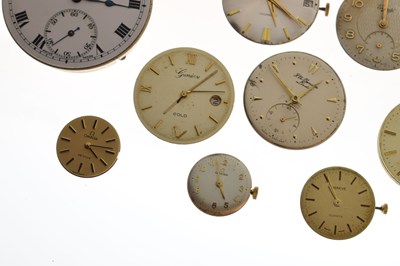 Lot 169 - Assorted pocket and wrist watch movements to include Omega and Waltham
