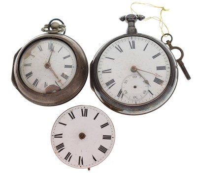 Lot 180 - Early George III silver pair cased open-faced pocket watch, Edward Price, London