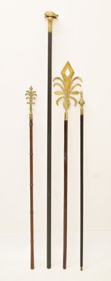 Lot 331 - Four Friendly Society brass staffs