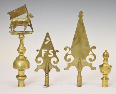 Lot 330 - Four Friendly Society brass staff heads