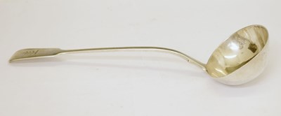 Lot 244 - Victorian silver Fiddle pattern ladle