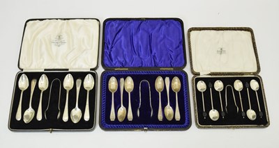 Lot 237 - Three cased silver teaspoon sets