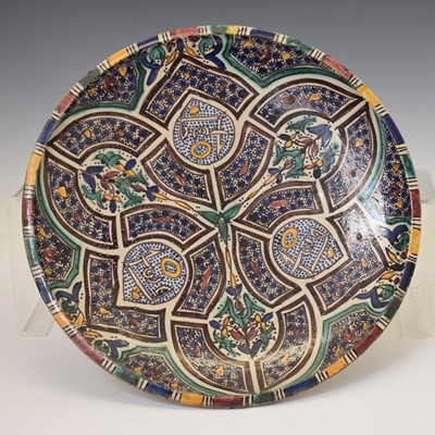 Lot 513 - North African (Moroccan) earthenware pottery dish