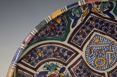 Lot 513 - North African (Moroccan) earthenware pottery dish