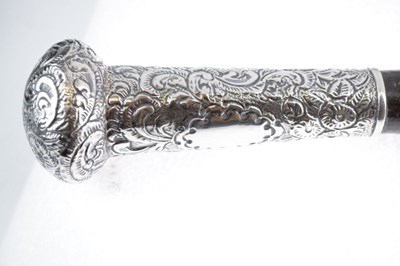 Lot 85 - Victorian ebony and silver page turner in the form of a scimitar sword