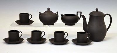 Lot 523 - Wedgwood - Black basalt coffee set for five persons