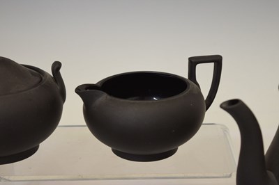 Lot 523 - Wedgwood - Black basalt coffee set for five persons