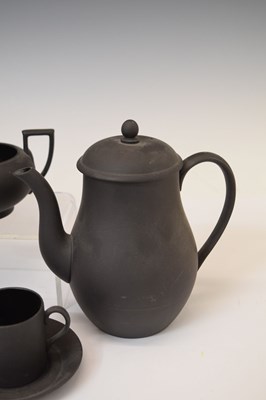 Lot 523 - Wedgwood - Black basalt coffee set for five persons