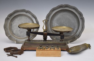 Lot 390 - Two 19th century pewter plates with shaped rims