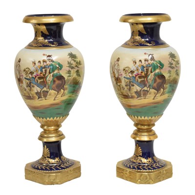 Lot 442 - Pair of large French Empire-style vases