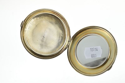 Lot 115 - Art Deco circular silver and blue guilloche compact