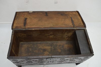 Lot 543 - Mid 17th century oak six-plank coffer or bedding chest