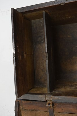 Lot 543 - Mid 17th century oak six-plank coffer or bedding chest