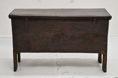 Lot 543 - Mid 17th century oak six-plank coffer or bedding chest