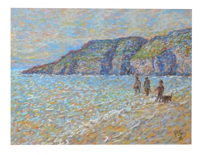 Lot 564 - Paul Stephens - Oil on board - 'Brean Down & Sands'