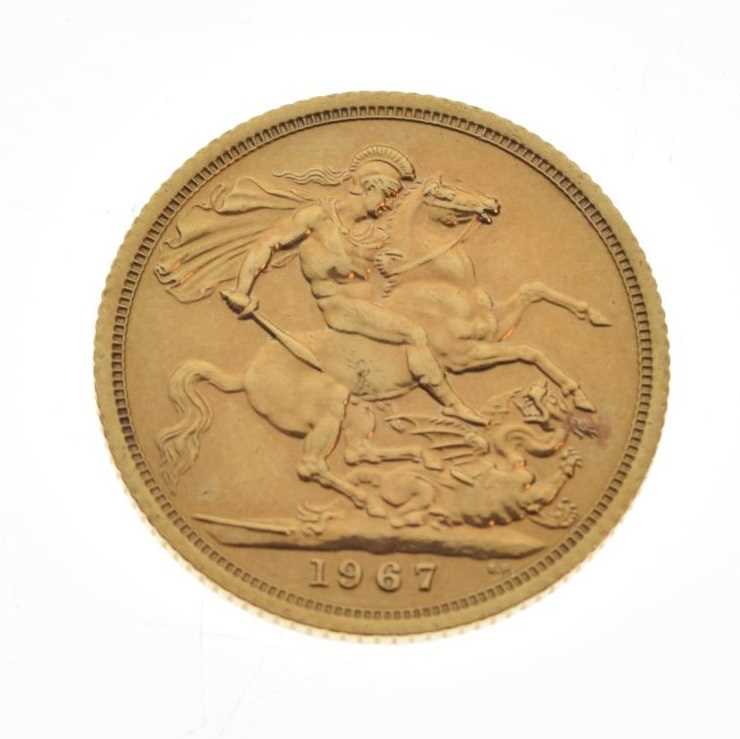 Lot 301 - Elizabeth II gold sovereign, 1967