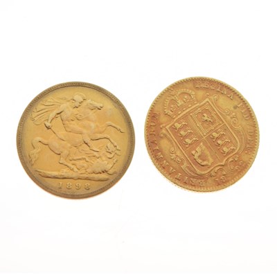 Lot 297 - Two Queen Victoria gold half sovereigns, 1892 and 1898