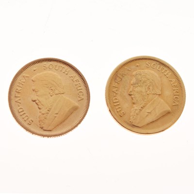 Lot 322 - Two South African Fine Gold 1/10 Krugerrand, 1982 and 1984