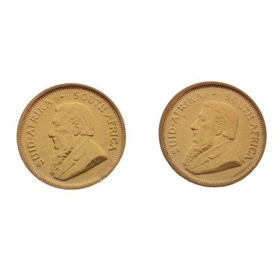 Lot 323 - Two South African Fine Gold 1/10 Krugerrand, 1985