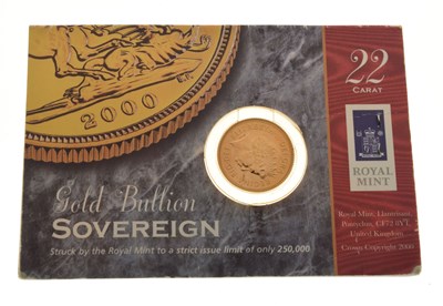 Lot 312 - Royal Mint Elizabeth II 2000 gold sovereign in presentation pack