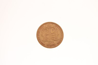 Lot 295 - Queen Victoria  Young Head/Shield Back gold half sovereign, 1885