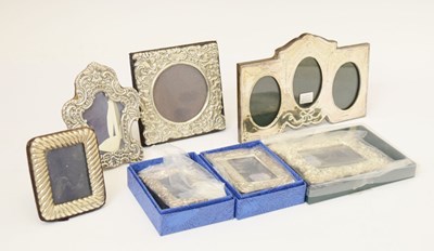 Lot 278 - Collection of seven silver mounted easel picture frames