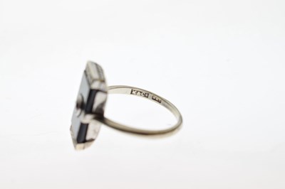 Lot 16 - Art Deco onyx and diamond 9ct ring