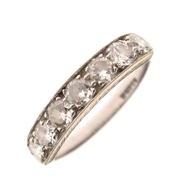 Lot 10 - Diamond 18ct white gold half eternity ring