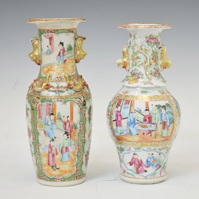 Lot 527 - Two Chinese Famille Rose porcelain vases