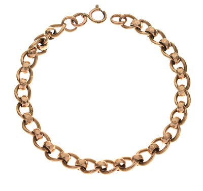 Lot 119 - 9ct rose gold belcher link chain