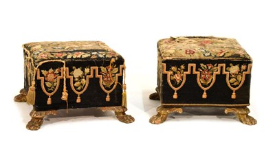 Lot 581 - Pair of Irish footstools