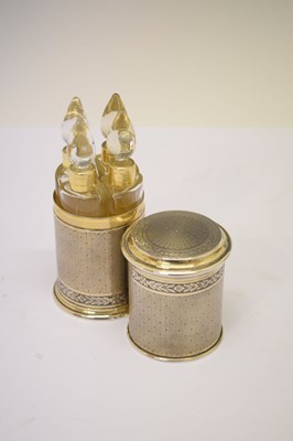 Lot 121 - Early 20th Century French 900 silver standard cylindrical perfume bottle case and cover