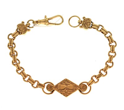 Lot 106 - 9ct gold belcher link bracelet