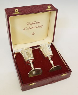 Lot 258 - Pair of Elizabeth II silver goblets