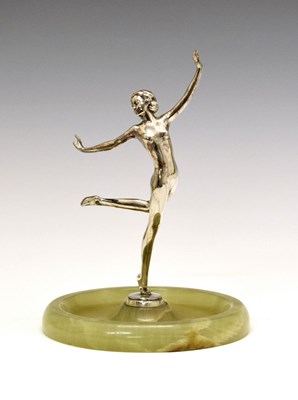 Lot 167 - Josef Lorenzl (Austrian) - Art Deco silvered bronze figure of a dancer