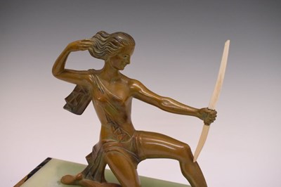 Lot 165 - Art Deco bronze figure of Diana the Huntress