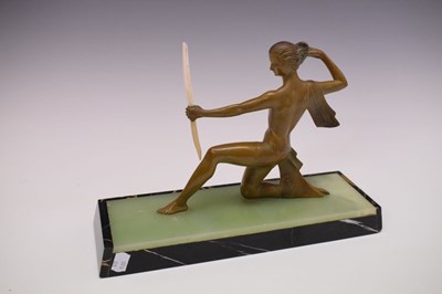 Lot 165 - Art Deco bronze figure of Diana the Huntress
