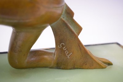 Lot 165 - Art Deco bronze figure of Diana the Huntress