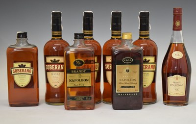 Lot 436 - Mixed quantity of brandy to include Soberano