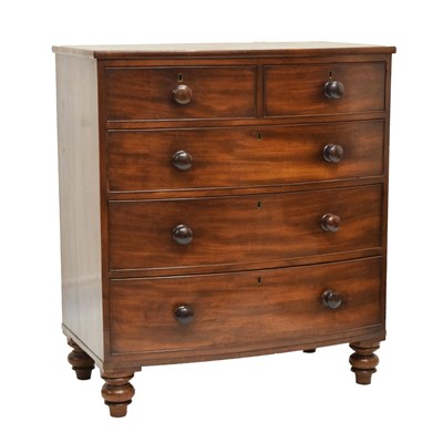 Lot 762 - Early 19th century mahogany bowfront chest of drawers